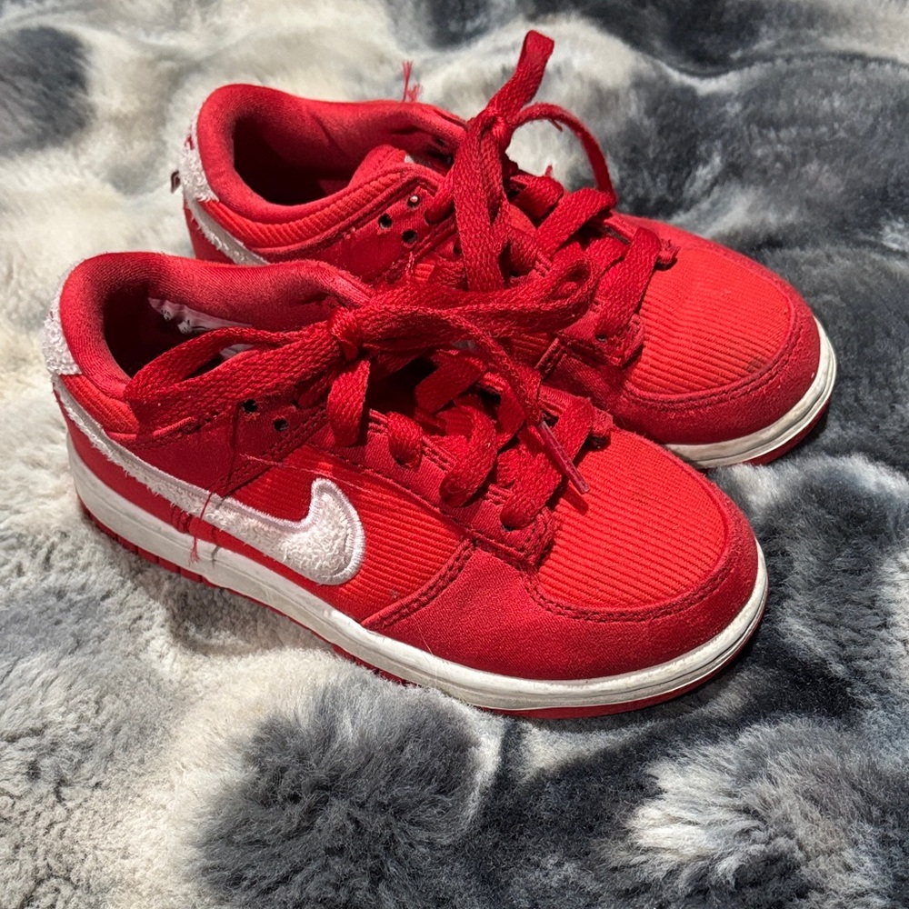 Nike Kids Red and White Sneakers